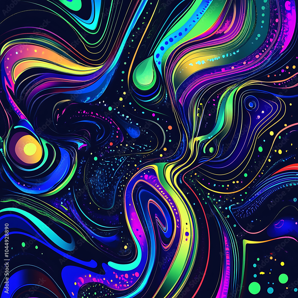 Aufkleber vibrant abstract design featuring swirling patterns and bright colors, creating sense of energy and 