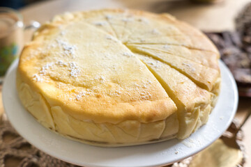 Cheesecake, delicious sweet home-baked cakes
