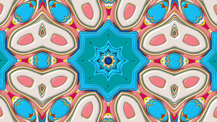 Abstract colorful psychedelic mandala kaleidoscope background pattern for a summer music festival