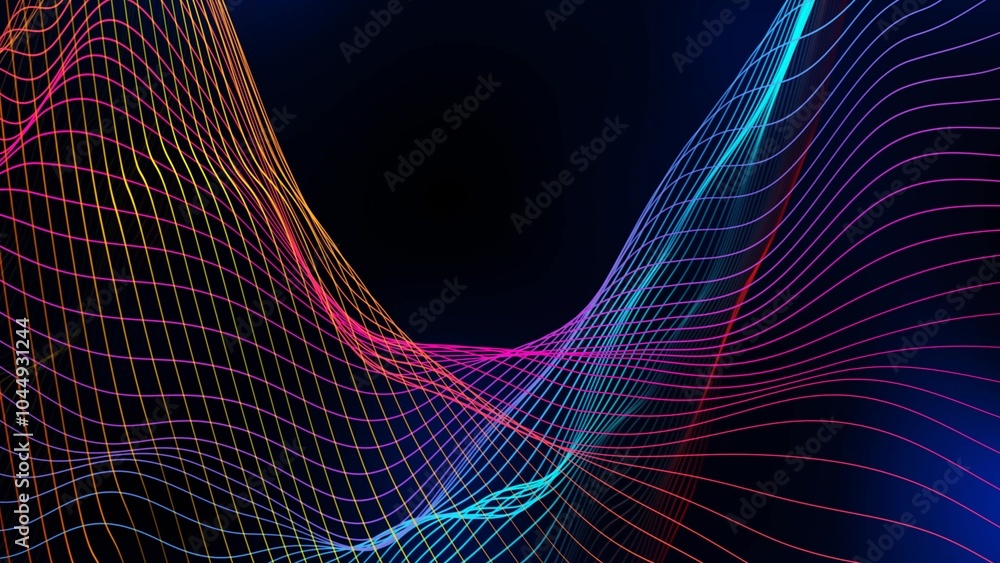 Aufkleber background line wave pattern, gradient color line wave abstract background