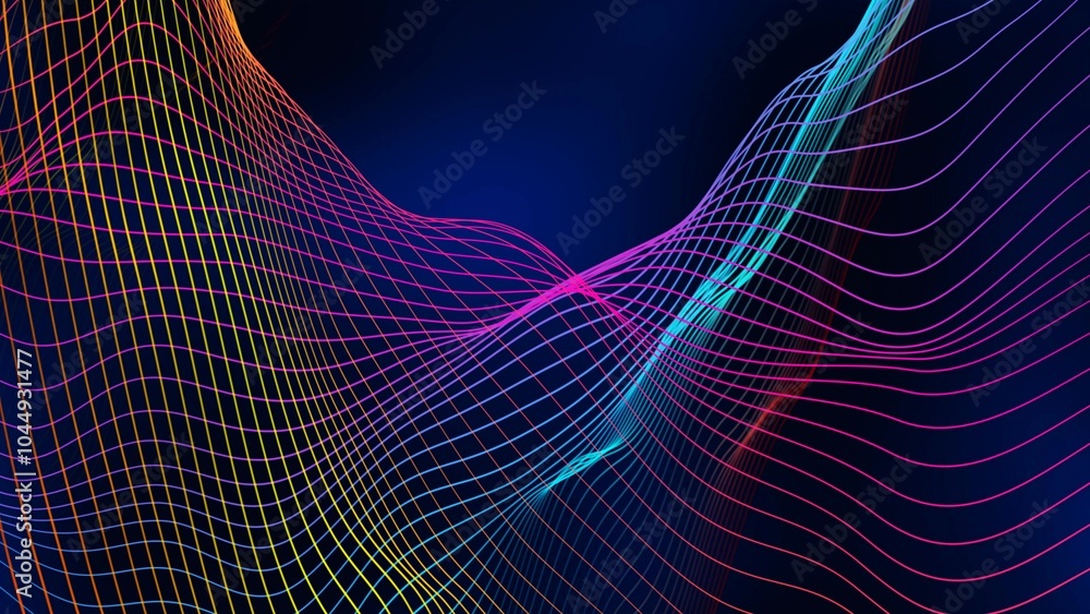 Aufkleber background line wave pattern, gradient color line wave abstract background