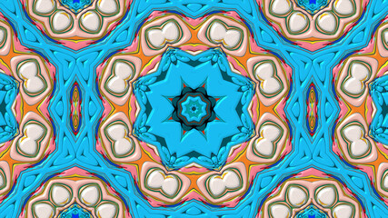 Abstract colorful psychedelic mandala kaleidoscope background pattern for a summer music festival