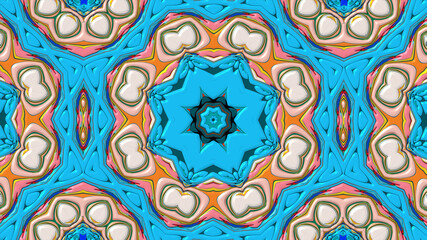 Abstract colorful psychedelic mandala kaleidoscope background pattern for a summer music festival