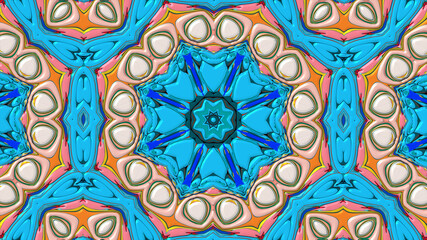 Abstract colorful psychedelic mandala kaleidoscope background pattern for a summer music festival