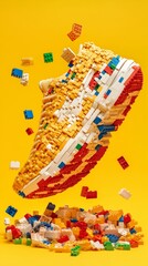 running shoe made out of pieces