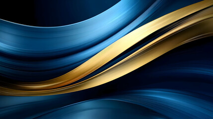 Abstract Background With Blue And Gold Waves