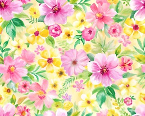 Background with flowers, Immerse yourself in a world of whimsy and delight with a watercolor festive background adorned with vibrant flowers. Watercolor floral wallpaper. 