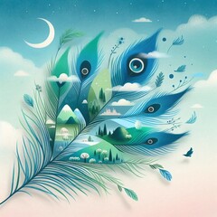 abstract background with feathers