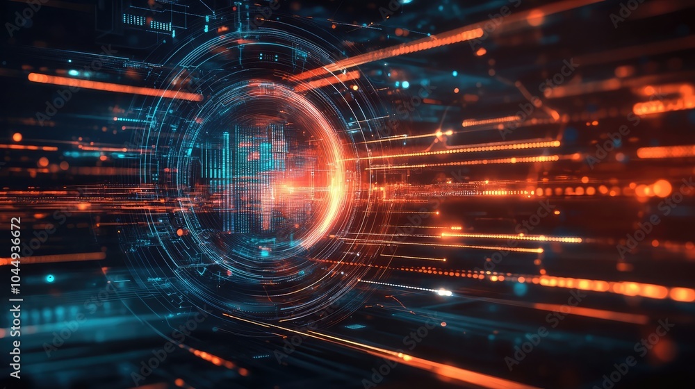 Poster Abstract technology background with futuristic elements