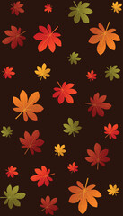Autumn leaf seamless pattern brown