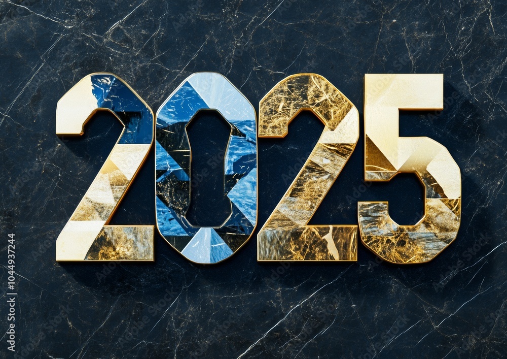 Poster geometric shapes and patterns in metallic colors for luxury design generative ai