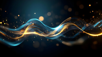 Abstract Background with Glowing Lines and Bokeh