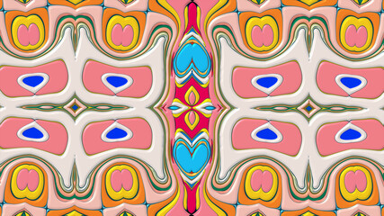 Abstract colorful psychedelic mandala kaleidoscope background pattern for a summer music festival