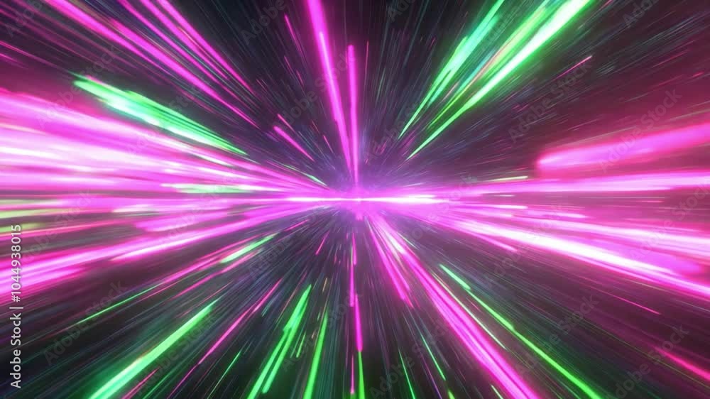 Poster colorful light streaks create a dynamic visual experience representing motion through space and time