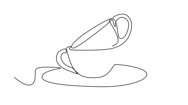 Kitchen tool concept. Single line draw design. Full length animation illustration. High quality 4k footage.