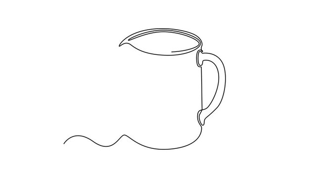 Kitchen tool concept. Single line draw design. Full length animation illustration. High quality 4k footage.