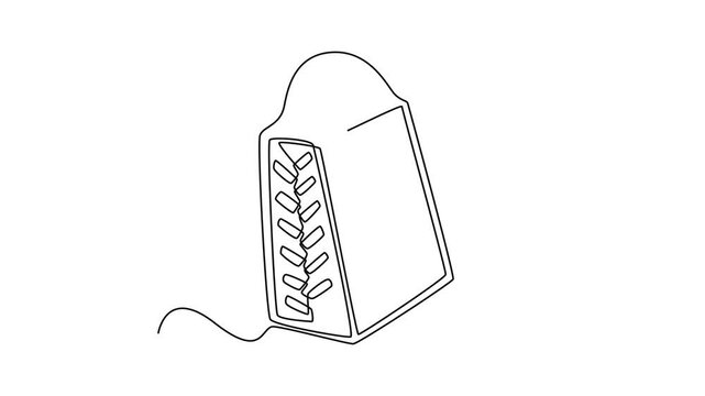 Kitchen tool concept. Single line draw design. Full length animation illustration. High quality 4k footage.