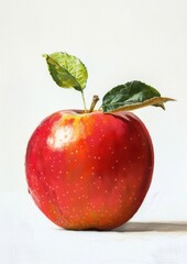 An apple painting fruit realistic.