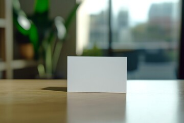 Blank Business Card on Modern Office Table for Corporate Identity and Branding Generative AI