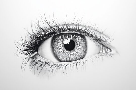 recommend clip art: Detailed pencil drawing of human eye in black white