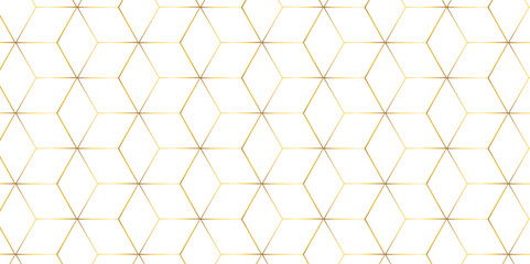 Seamless pattern with hexagon square gold cube geometric pattern shapes grid metal element texture design. vector tiles gradient science web tech connection triangle diamond honeycomb hexagon art.