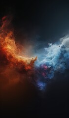 Fototapeta premium a close up of a colorful cloud of smoke in the dark