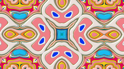 Abstract colorful psychedelic mandala kaleidoscope background pattern for a summer music festival