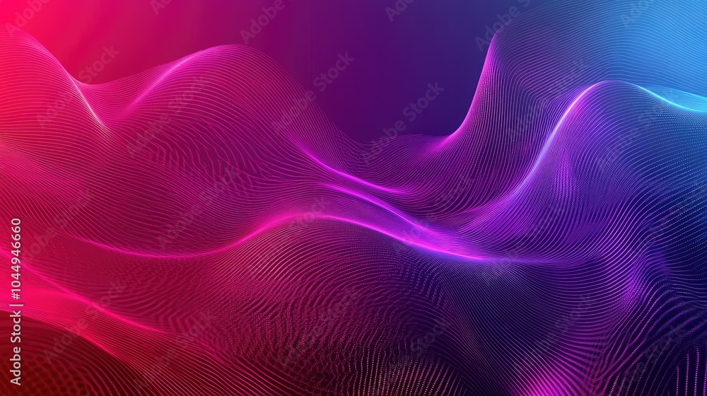 Poster futuristic point wave, dynamic wave technology background for ai and big data