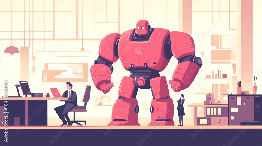 Poster the future of work collaboration between humans and robots in a modern office setting