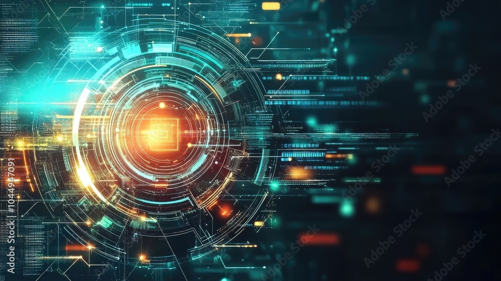 Aufkleber abstract digital background with high-tech innovation concepts