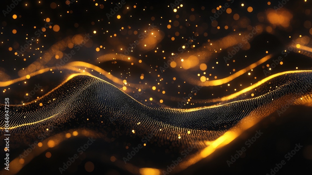 Poster abstract mesh of technology particles in the background