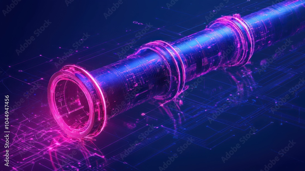 Aufkleber futuristic digital pipeline a glimpse into the future of technology and innovation in data transmiss