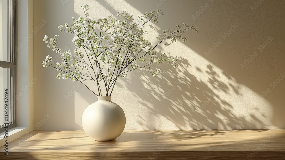 Poster a calming neutral background featuring a soft off-white shade, creating an inviting and cozy atmosph