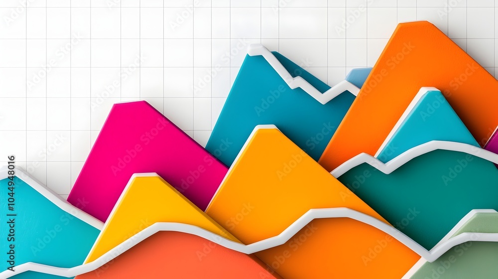 Fototapete Vibrant Multi line and Bar Chart Data Visualization for Complex Financial Analysis and Reporting