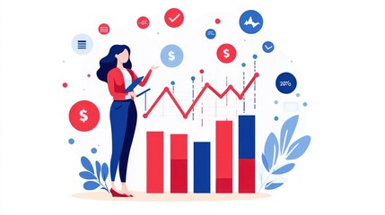 Analyzing business growth a visual representation of financial trends and metrics