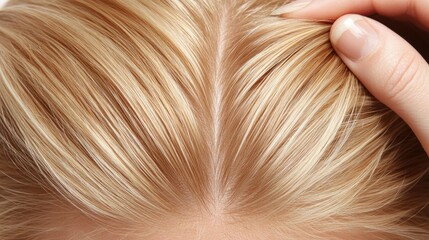 Close-up of a woman applying nourishing hair growth oil in a beauty salon, highlighting the luxurious texture and careful application process