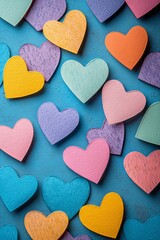 Fototapeta premium Colorful heart-shaped greeting cards for cheerful messages and artistic designs