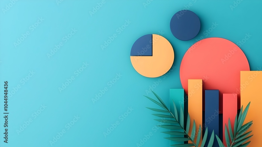 Poster Futuristic 3D Business Dashboard Powered by Real Time Data Analytics Providing Actionable Business Intelligence for Informed Strategic Decisions and Future Trend Forecasting