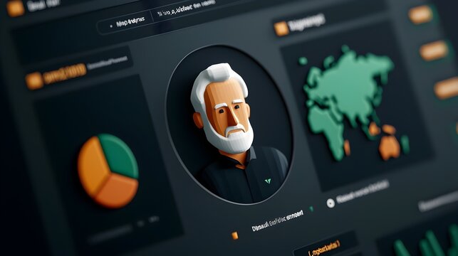 Sophisticated 3D Business Data Dashboard Showcasing Real Time Analytics Big Data Driven Predictive Insights and Strategies for Optimizing Marketing Performance and Customer Behavior - Powered by Adobe