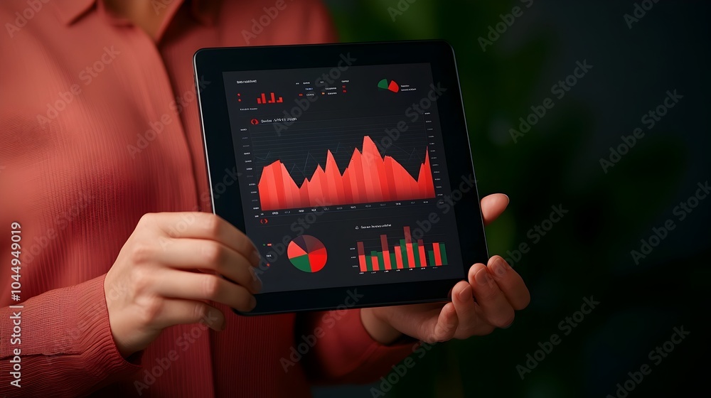 Aufkleber Innovative 3D business dashboard providing comprehensive data analytics and strategic marketing insights to help enterprises make informed decisions and predict future trends
