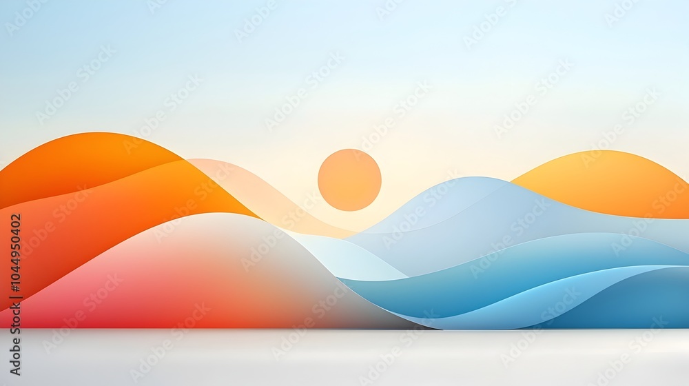 Poster Vibrant Abstract Background with Smooth Flowing Gradient Lines Creating a Dynamic and Calming Visual Effect
