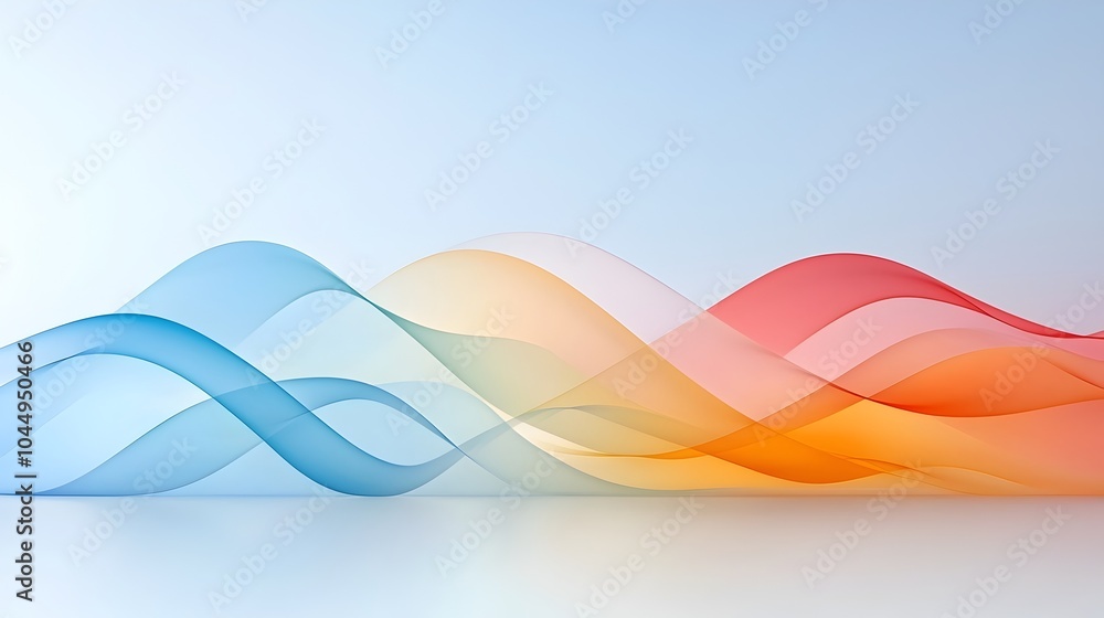 Aufkleber Vibrant Abstract Gradient Background with Flowing Smooth Lines Creating Calming Dynamic Visual Effect  Digital with Fluid Geometric Patterns and Textures Evoking a Serene and Modern Aesthetic