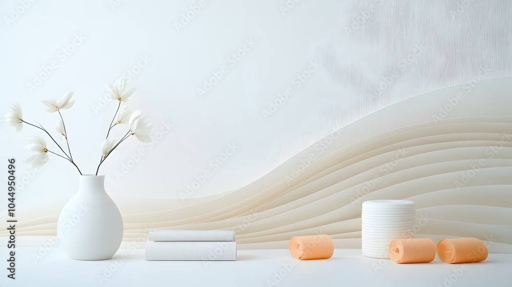 Poster Serene and modern abstract background featuring soft sweeping lines with subtle color gradients and smooth elegant textures for a sophisticated contemporary aesthetic