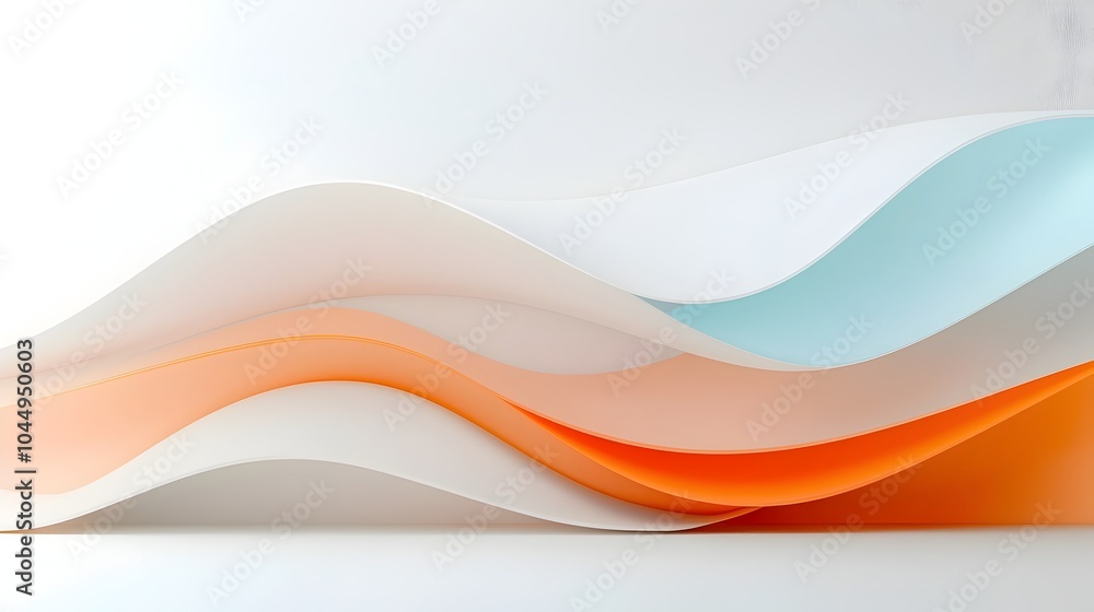 Poster Smooth abstract lines intersecting in a layered composition creating a sense of gentle movement and flow with soft gradients and a visually striking modern and minimalist aesthetic