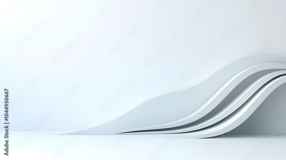 Poster Smooth and flowing abstract background with dynamic wavy lines soft lighting and shadow creating a futuristic contemporary and design