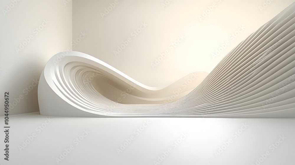 Aufkleber Smooth flowing abstract background with wavy lines creating a futuristic dynamic design enhanced by soft lighting and shadows for a captivating visually striking effect