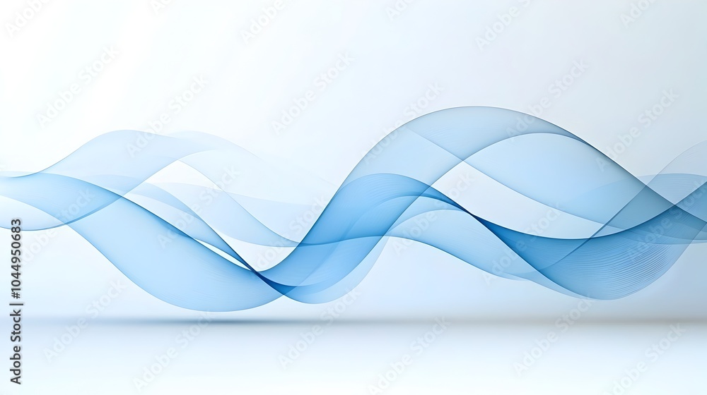 Poster Smooth and abstract background with wavy lines creating a flowing futuristic design using soft light and shadow to add depth and dimension to the digital