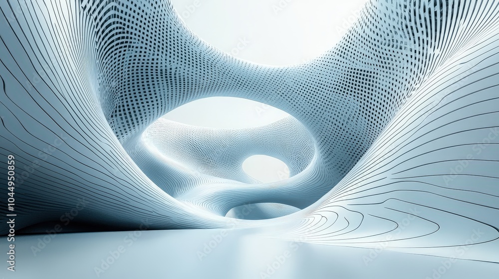 Poster a contemporary white and light grey background with soft flowing lines and elegant digital textures,