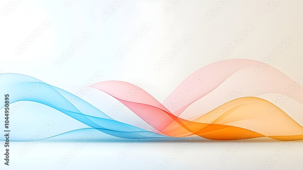 Poster Harmonious Abstract Flows of Soft Color Transitions Across a Serene Background   Graceful lines and gentle color gradients creating a sense of balance and tranquility in a modern contemporary design