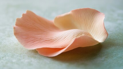 Delicate Peach Rose Petal on Soft Background